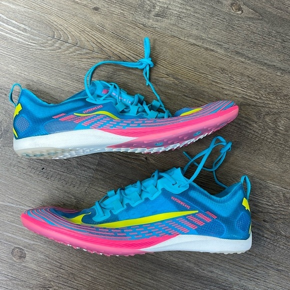 Nike Zoom Victory 5 XC Cross Country Track Spikes Lakeside Blue Yellow, Mens 12 - Picture 1 of 10